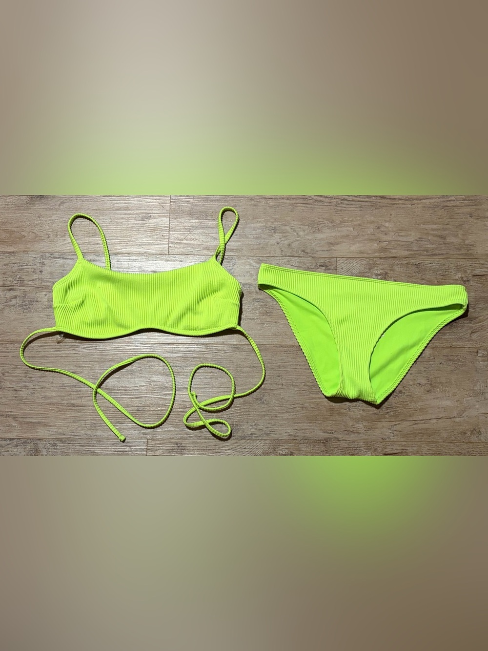 Hollister Swim Neon Green 2-Piece Bikini Bathing Suit Set